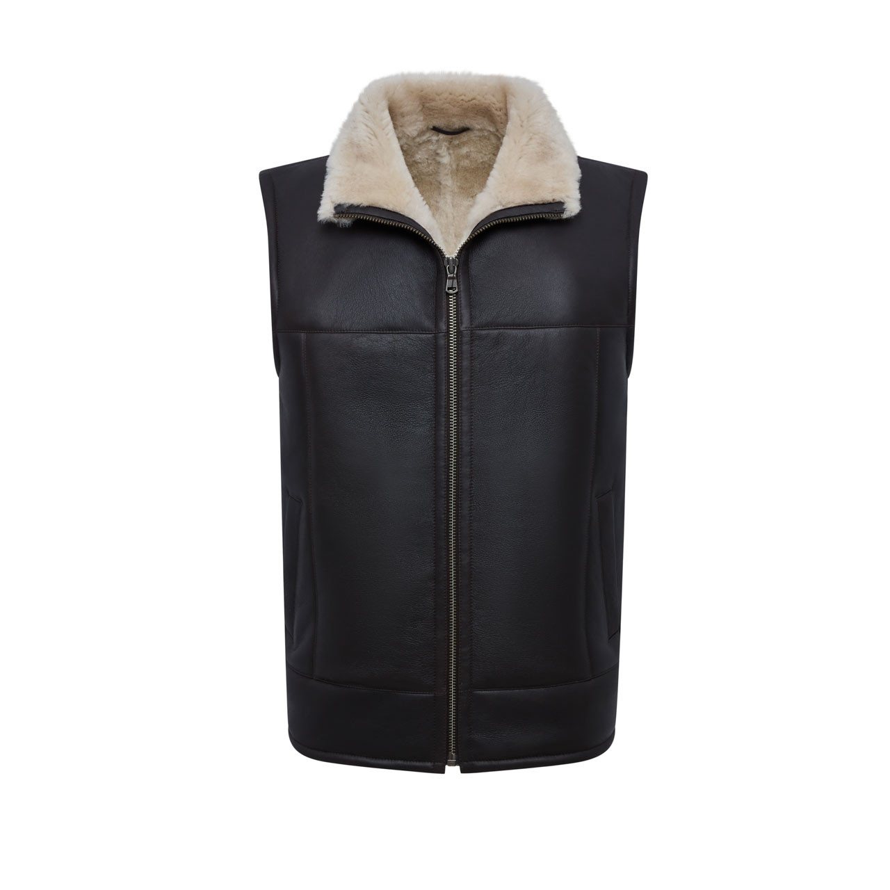 Men's Dark Brown Sheepskin Bodywarmer