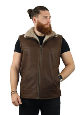 Men's Sheepskin Bodywarmer Chocolate Forest