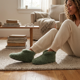 Green Wool Slipper Booties Unisex