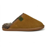 Men's Suede Sheepskin Mule Slippers in Chestnut