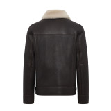 Men's Sheepskin Bomber Jacket - (Dark Brown)