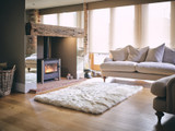 Champagne rectangular sheepskin rug Champagne rectangular sheepskin rug