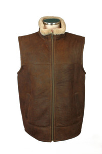 Men's Sheepskin Bodywarmer Chocolate Forest