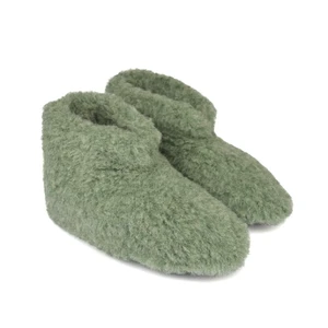 Green Wool Slipper Booties Unisex