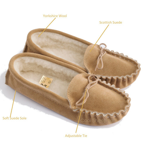 Mens soft moccasin slippers clearance
