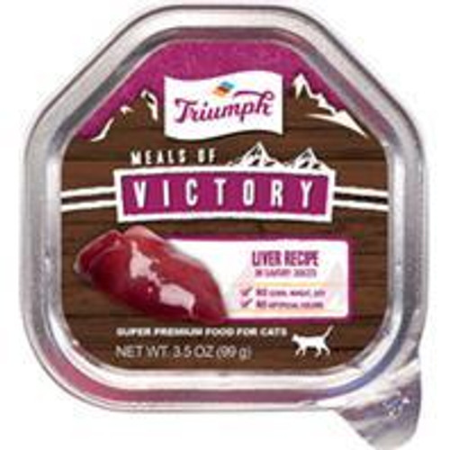 Triumph Pet Industries-Triumph Victory Wet Cup Cat Food- Liver 3.5 Oz