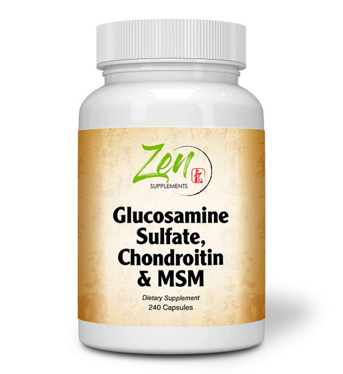 Zen Supplements - Glucosamine Chondroitin MSM - Supports Healthy Joint Structure, Mobility Function & Comfort (Shellfish Free) 240-Caps Zen Supplements - Glucosamine Chondroitin MSM - Supports Healthy Joint Structure, Mobility Function & Comfort (Shellfish Free) 240-Caps
