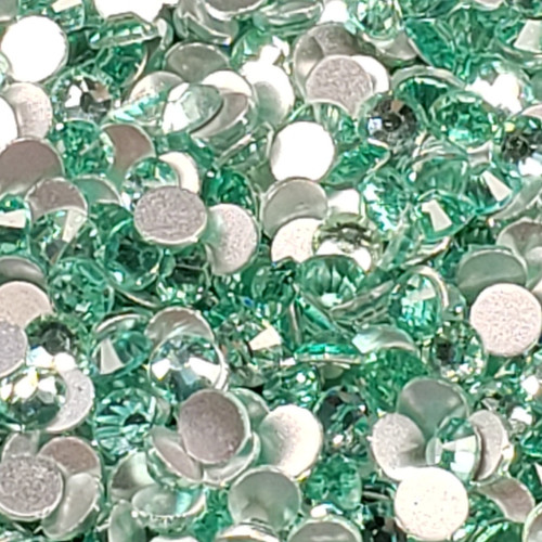 Minty Green Glass Flat Back Rhinestones