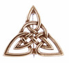 Triangular Celtic Knotwork Polished Bronze Brooch