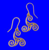 Celtic Triscele Trinity Knotwork Sheppard Hook Bronze Earrings