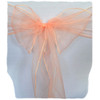 Peach Organza Wedding Chair Sash Ribbon Bow Decorations x 50 For Hire