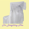 Silver Organza Wedding Chair Sash Ribbon Bow Decorations x 100 For Hire