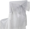 Silver Organza Wedding Chair Sash Ribbon Bow Decorations x 100 For Hire