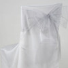 Silver Organza Wedding Chair Sash Ribbon Bow Decorations x 100 For Hire