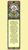 Buchanan Clan Badge Clan Buchanan Tartan Laminated Bookmarks Set of 2