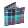 Lochness Tartan Fabric Grey Leather Mens Wallet