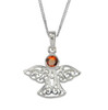 Birthstone Celtic Angel January Stone Sterling Silver Pendant