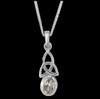 Celtic Knotwork Birthstone April Stone Sterling Silver Pendant