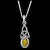 Celtic Knotwork Birthstone November Stone Sterling Silver Pendant