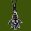 Celtic Angel February Birthstone Stylish Pewter Pendant