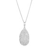 Textured Oval White Finish Sterling Silver Pendant