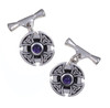 Amethyst Celtic Cross Knotwork Chain Mens Stylish Pewter Cufflinks