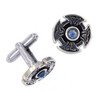 Opal Celtic Cross Knotwork Mens Stylish Pewter Cufflinks