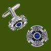 Lapis Lazuli Celtic Cross Knotwork Mens Stylish Pewter Cufflinks