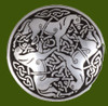 Inverurie Horses Embossed Round Antiqued Stylish Pewter Brooch