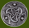 Celtic Triscele Interlacing Embossed Round Antiqued Stylish Pewter Brooch
