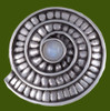 Moonstone Ammonite Shell Spiral Antiqued Stylish Pewter Brooch