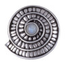 Moonstone Ammonite Shell Spiral Antiqued Stylish Pewter Brooch