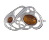 Amber Celtic Nouveau Open Knotwork Antiqued Stylish Pewter Brooch
