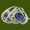 Opal Celtic Nouveau Open Knotwork Antiqued Stylish Pewter Brooch