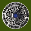 Opal Celtic Wheel Embossed Round Antiqued Stylish Pewter Brooch