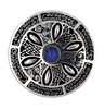Opal Celtic Wheel Embossed Round Antiqued Stylish Pewter Brooch