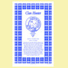 Hunter Clan Scottish Blue White Cotton Printed Tea Towel