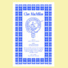 MacMillan Clan Scottish Blue White Cotton Printed Tea Towel