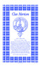 Morrison Clan Scottish Blue White Cotton Printed Tea Towel