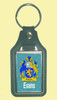 Evans Coat of Arms English Family Name Leather Key Ring Set of 2