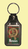 Menzies Clan Badge Tartan Scottish Family Name Leather Key Ring Set of 4