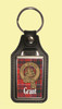 Grant Clan Badge Tartan Scottish Family Name Leather Key Ring Set of 4