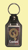Crawford Clan Badge Tartan Scottish Family Name Leather Key Ring Set of 4