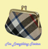Thomson Camel Modern Tartan Fabric Framed Small Ladies Coin Purse