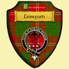 Crawford Red Tartan Crest Wooden Wall Plaque Shield