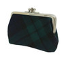 Black Watch Modern Tartan Fabric Framed Medium Ladies Double Purse