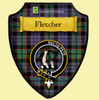 Fletcher Modern Tartan Crest Wooden Wall Plaque Shield