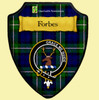 Forbes Modern Tartan Crest Wooden Wall Plaque Shield