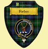 Forbes Modern Tartan Crest Wooden Wall Plaque Shield