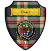 Fraser Dress Red Modern Tartan Crest Wooden Wall Plaque Shield